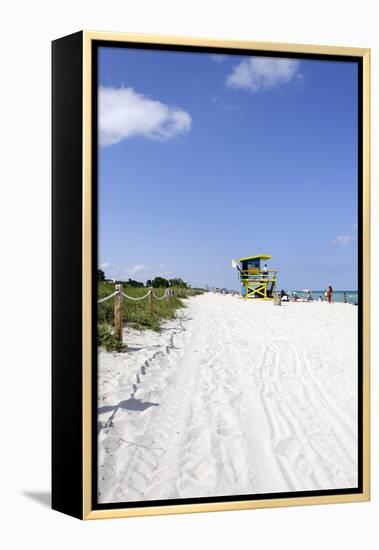 Beach Lifeguard Tower '74 St', Atlantic Ocean, Miami South Beach, Florida, Usa-Axel Schmies-Framed Premier Image Canvas