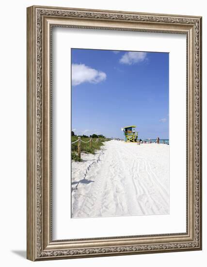 Beach Lifeguard Tower '74 St', Atlantic Ocean, Miami South Beach, Florida, Usa-Axel Schmies-Framed Photographic Print