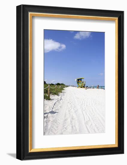 Beach Lifeguard Tower '74 St', Atlantic Ocean, Miami South Beach, Florida, Usa-Axel Schmies-Framed Photographic Print