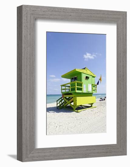 Beach Lifeguard Tower '77 St', Atlantic Ocean, Miami South Beach, Florida, Usa-Axel Schmies-Framed Photographic Print