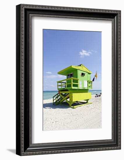 Beach Lifeguard Tower '77 St', Atlantic Ocean, Miami South Beach, Florida, Usa-Axel Schmies-Framed Photographic Print