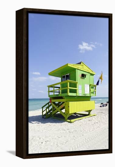 Beach Lifeguard Tower '77 St', Atlantic Ocean, Miami South Beach, Florida, Usa-Axel Schmies-Framed Premier Image Canvas