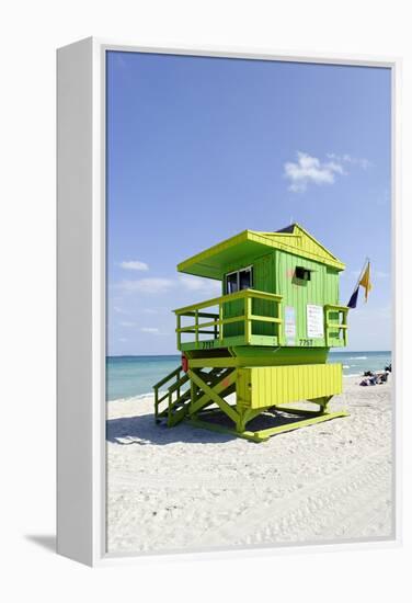 Beach Lifeguard Tower '77 St', Atlantic Ocean, Miami South Beach, Florida, Usa-Axel Schmies-Framed Premier Image Canvas