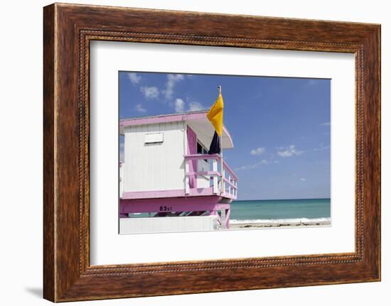 Beach Lifeguard Tower '83 St', Atlantic Ocean, Miami South Beach, Florida, Usa-Axel Schmies-Framed Photographic Print