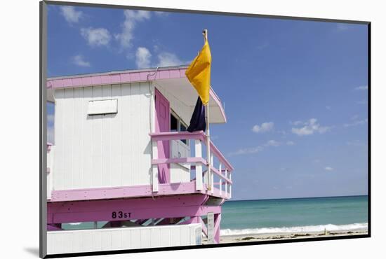 Beach Lifeguard Tower '83 St', Atlantic Ocean, Miami South Beach, Florida, Usa-Axel Schmies-Mounted Photographic Print