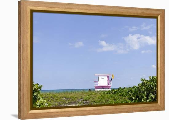 Beach Lifeguard Tower '83 St', Atlantic Ocean, Miami South Beach, Florida, Usa-Axel Schmies-Framed Premier Image Canvas