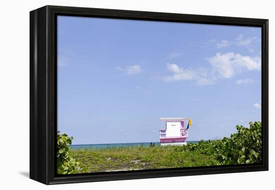 Beach Lifeguard Tower '83 St', Atlantic Ocean, Miami South Beach, Florida, Usa-Axel Schmies-Framed Premier Image Canvas