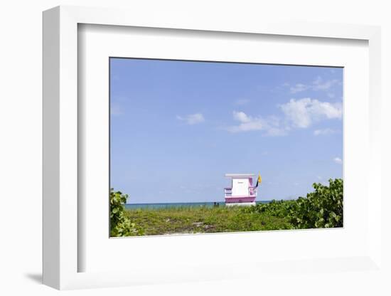 Beach Lifeguard Tower '83 St', Atlantic Ocean, Miami South Beach, Florida, Usa-Axel Schmies-Framed Photographic Print