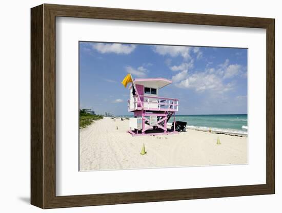 Beach Lifeguard Tower '83 St', Atlantic Ocean, Miami South Beach, Florida, Usa-Axel Schmies-Framed Photographic Print