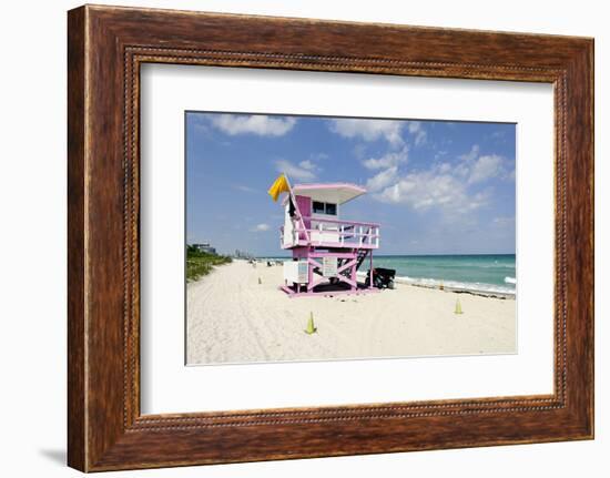 Beach Lifeguard Tower '83 St', Atlantic Ocean, Miami South Beach, Florida, Usa-Axel Schmies-Framed Photographic Print