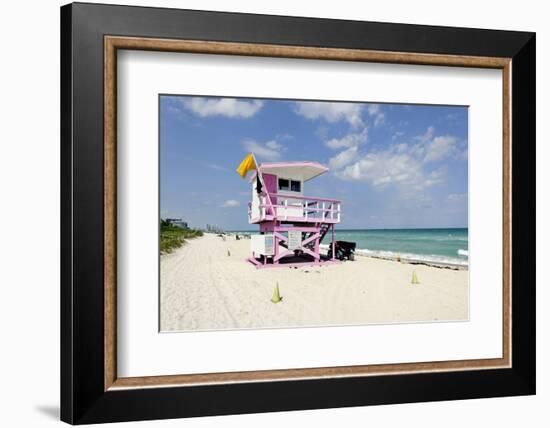 Beach Lifeguard Tower '83 St', Atlantic Ocean, Miami South Beach, Florida, Usa-Axel Schmies-Framed Photographic Print