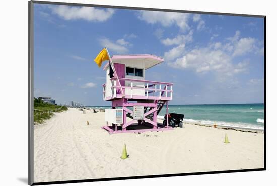 Beach Lifeguard Tower '83 St', Atlantic Ocean, Miami South Beach, Florida, Usa-Axel Schmies-Mounted Photographic Print