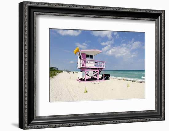 Beach Lifeguard Tower '83 St', Atlantic Ocean, Miami South Beach, Florida, Usa-Axel Schmies-Framed Photographic Print