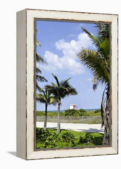 Beach Lifeguard Tower '83 St', Atlantic Ocean, Miami South Beach, Florida, Usa-Axel Schmies-Framed Premier Image Canvas