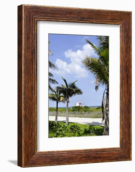 Beach Lifeguard Tower '83 St', Atlantic Ocean, Miami South Beach, Florida, Usa-Axel Schmies-Framed Photographic Print