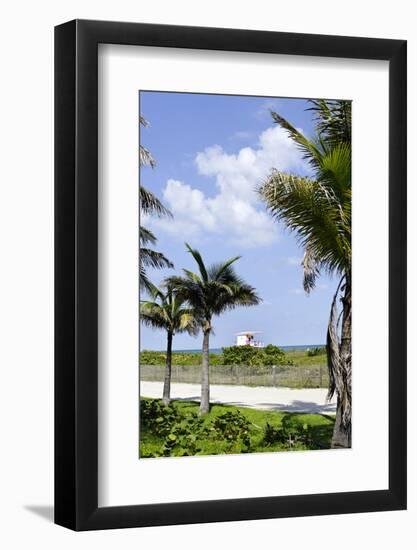 Beach Lifeguard Tower '83 St', Atlantic Ocean, Miami South Beach, Florida, Usa-Axel Schmies-Framed Photographic Print