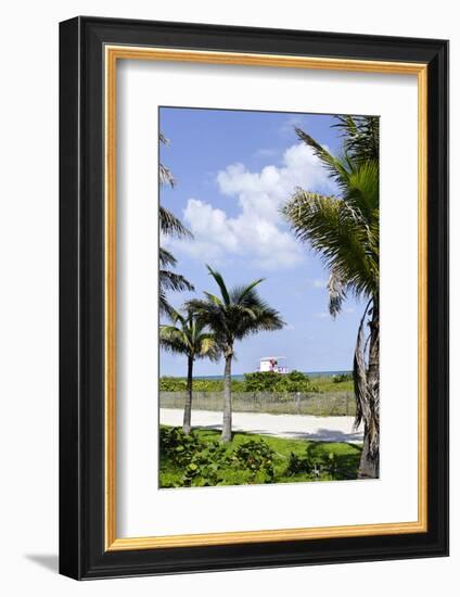 Beach Lifeguard Tower '83 St', Atlantic Ocean, Miami South Beach, Florida, Usa-Axel Schmies-Framed Photographic Print