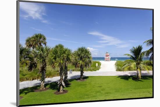 Beach Lifeguard Tower 'Jetty', Bicycle Rental Station in South Point Park, Florida-Axel Schmies-Mounted Photographic Print