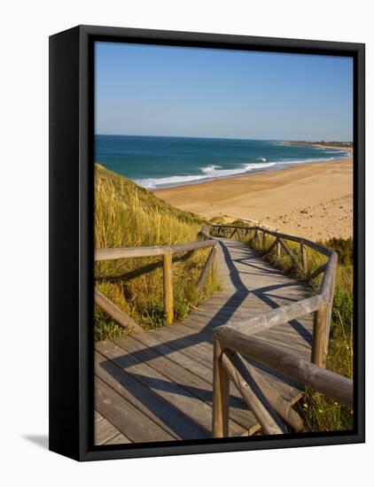 Beach Los CaOs De Meca, Cadiz, Andalusia, Spain-Carlos Sánchez Pereyra-Framed Premier Image Canvas