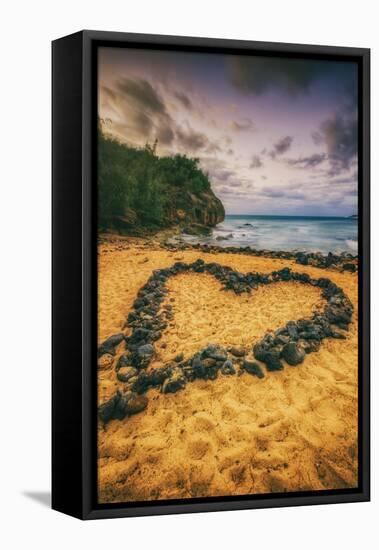Beach Love, South Kauai, Poipu,. Hawaii-Vincent James-Framed Premier Image Canvas