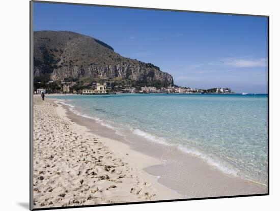 Beach, Mondello, Palermo, Sicily, Italy, Mediterranean, Europe-Martin Child-Mounted Photographic Print