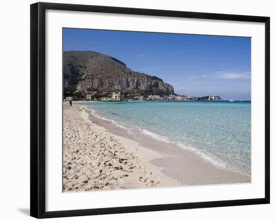 Beach, Mondello, Palermo, Sicily, Italy, Mediterranean, Europe-Martin Child-Framed Photographic Print