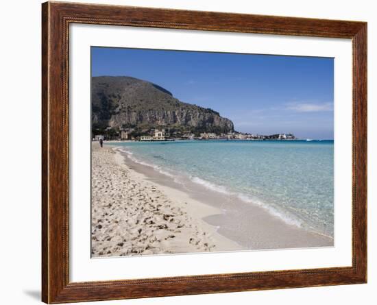 Beach, Mondello, Palermo, Sicily, Italy, Mediterranean, Europe-Martin Child-Framed Photographic Print