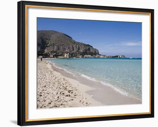 Beach, Mondello, Palermo, Sicily, Italy, Mediterranean, Europe-Martin Child-Framed Photographic Print