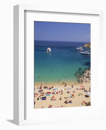 Beach, Mykonos, Greece-Walter Bibikow-Framed Photographic Print