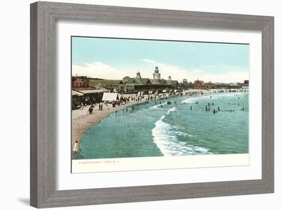 Beach, Narragansett Pier, Rhode Island-null-Framed Art Print