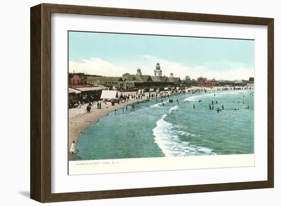 Beach, Narragansett Pier, Rhode Island-null-Framed Art Print