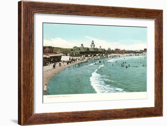 Beach, Narragansett Pier, Rhode Island-null-Framed Art Print