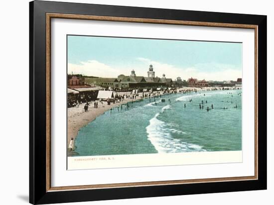 Beach, Narragansett Pier, Rhode Island-null-Framed Art Print