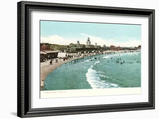 Beach, Narragansett Pier, Rhode Island-null-Framed Art Print