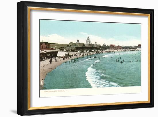 Beach, Narragansett Pier, Rhode Island-null-Framed Art Print