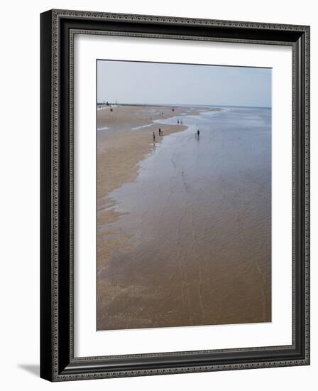 Beach Near Pier at Southport, Merseyside, England, United Kingdom, Europe-Ethel Davies-Framed Photographic Print