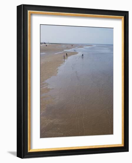 Beach Near Pier at Southport, Merseyside, England, United Kingdom, Europe-Ethel Davies-Framed Photographic Print
