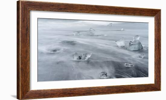 Beach Near the Glacial Lagoon Jokulsarlon and Glacier Breithamerkurjokull in Vatnajokull, Iceland-Martin Zwick-Framed Photographic Print