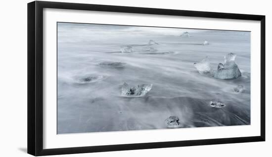 Beach Near the Glacial Lagoon Jokulsarlon and Glacier Breithamerkurjokull in Vatnajokull, Iceland-Martin Zwick-Framed Photographic Print