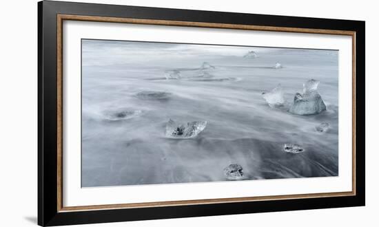 Beach Near the Glacial Lagoon Jokulsarlon and Glacier Breithamerkurjokull in Vatnajokull, Iceland-Martin Zwick-Framed Photographic Print