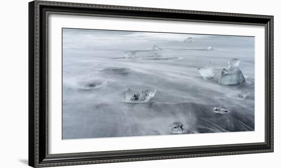 Beach Near the Glacial Lagoon Jokulsarlon and Glacier Breithamerkurjokull in Vatnajokull, Iceland-Martin Zwick-Framed Photographic Print