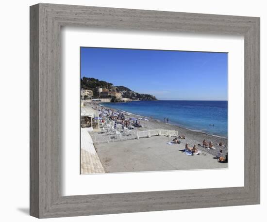 Beach, Nice, Alpes Maritimes, Cote D'Azur, French Riviera, Provence, France, Europe-Wendy Connett-Framed Premium Photographic Print