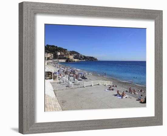 Beach, Nice, Alpes Maritimes, Cote D'Azur, French Riviera, Provence, France, Europe-Wendy Connett-Framed Photographic Print