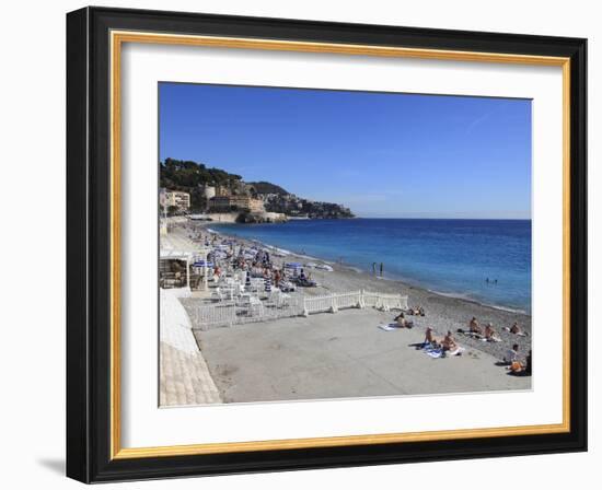 Beach, Nice, Alpes Maritimes, Cote D'Azur, French Riviera, Provence, France, Europe-Wendy Connett-Framed Photographic Print