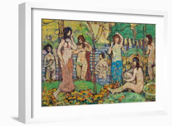 Beach No. 3, c.1913-Maurice Brazil Prendergast-Framed Giclee Print