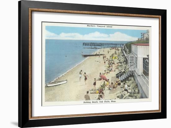 Beach, Oak Bluffs, Martha's Vineyard-null-Framed Premium Giclee Print