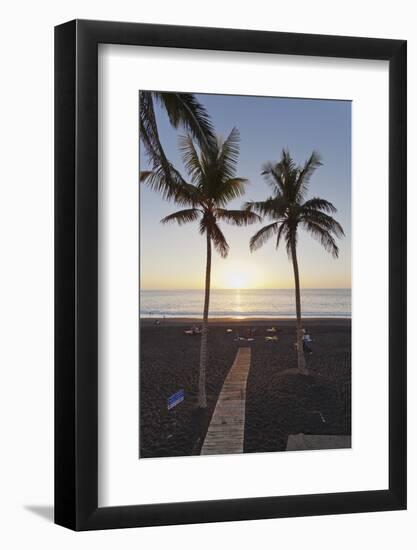 Beach of Puerto Naos at Sunset, La Palma, Canary Islands, Spain, Atlantic, Europe-Markus Lange-Framed Photographic Print