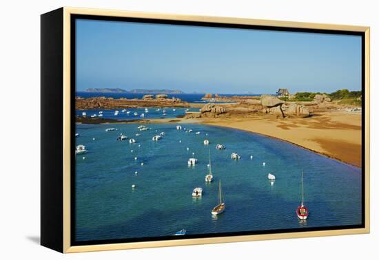 Beach of Tregastel, Cote De Granit Rose, Cotes D'Armor, Brittany, France, Europe-Tuul-Framed Premier Image Canvas