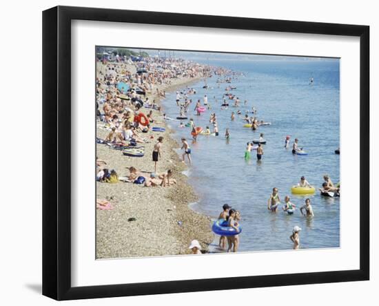 Beach on a Hot Day, Southsea, Hampshire, England, United Kingdom-Jean Brooks-Framed Photographic Print