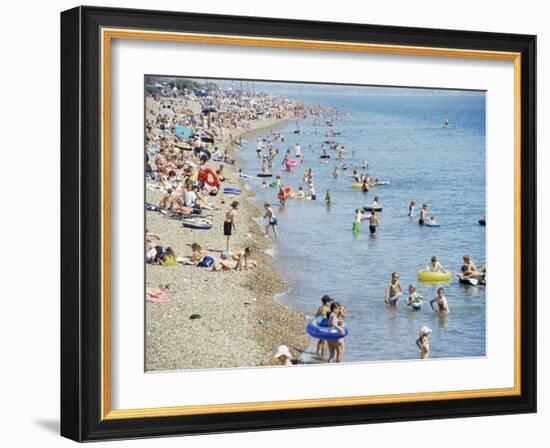 Beach on a Hot Day, Southsea, Hampshire, England, United Kingdom-Jean Brooks-Framed Photographic Print
